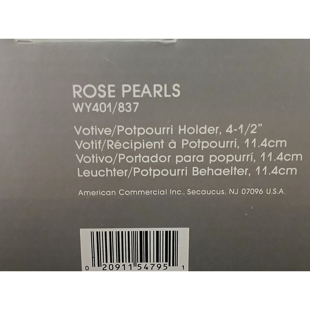 Home Beautiful Rose Pearls Glass Potpourri Holder Vase Centerpiece Made in Japan - Picture 14 of 16